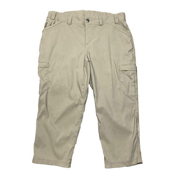 Duluth Trading Co Pants - Duluth Capri Pants Womens Size 16 Tan Beige Dry on the Fly Cargo Hiking UPF 50